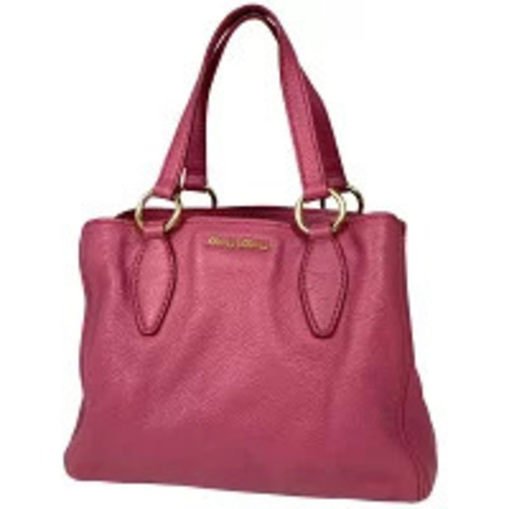 Miu MIu 2way Shoulder Bag Leather Pink